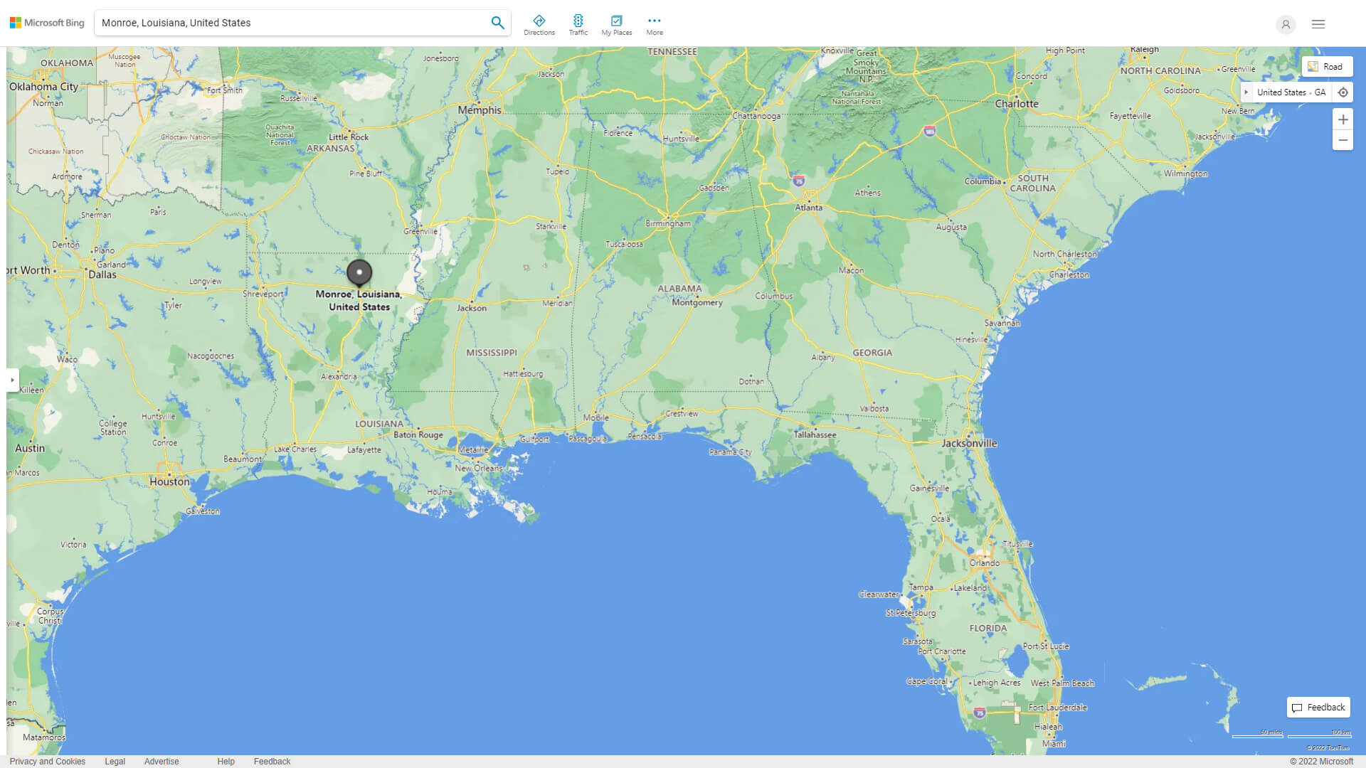 Monroe Map Louisiana